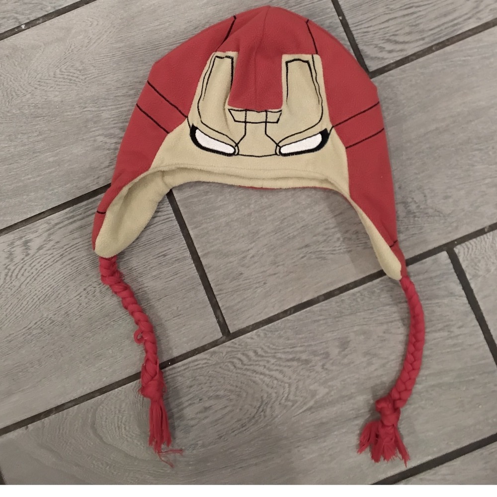 Kids Marvel Iron Man Spider Man Fleece Winter Hat with Braids
